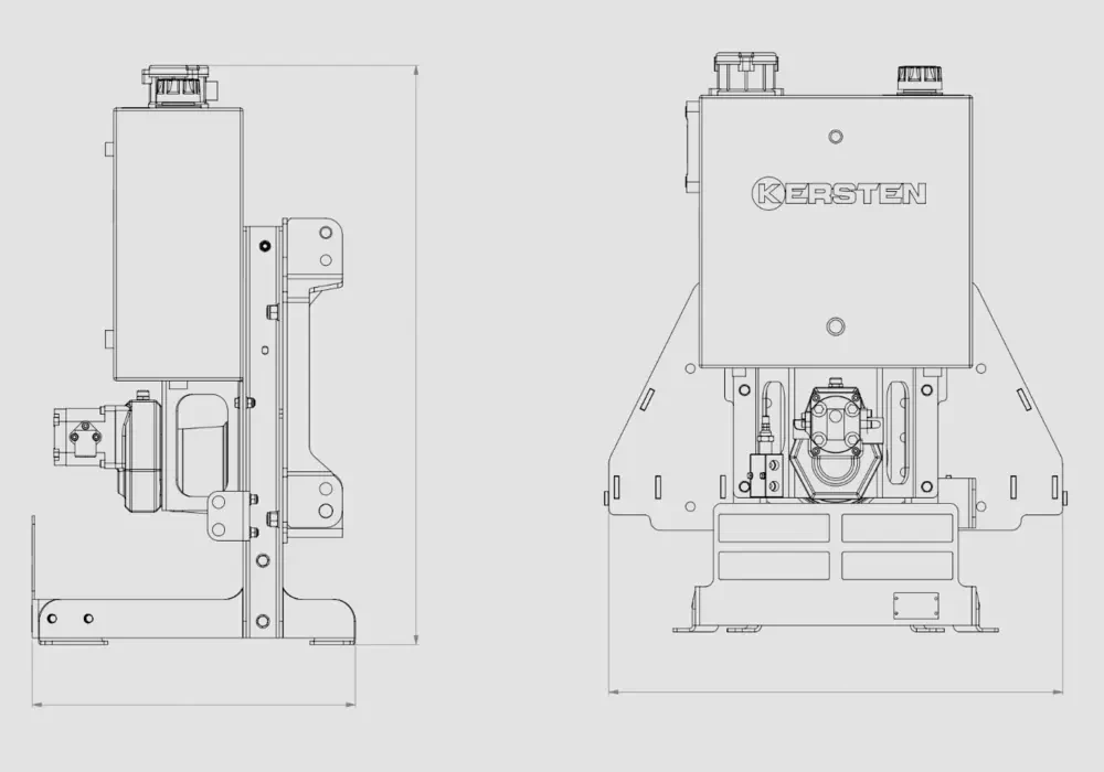 Dimensions of MP-HYDR-DP-HECK Attachment